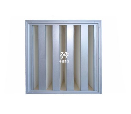 Оцинкованная стальная рама V Банк HEPA фильтр, 0,3мм HEPA плитный воздушный фильтр H13 высокая пылевая емкость