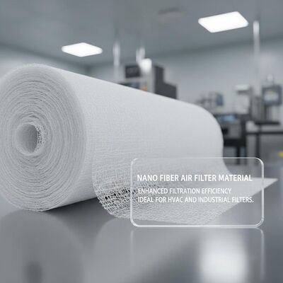 quality Материал нановолоконного воздушного фильтра Повышенная эффективность фильтрации Воздухофильтрующий материал Идеально подходит для систем ОВК и промышленных фильтров factory